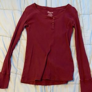 Maroon henley long sleeve